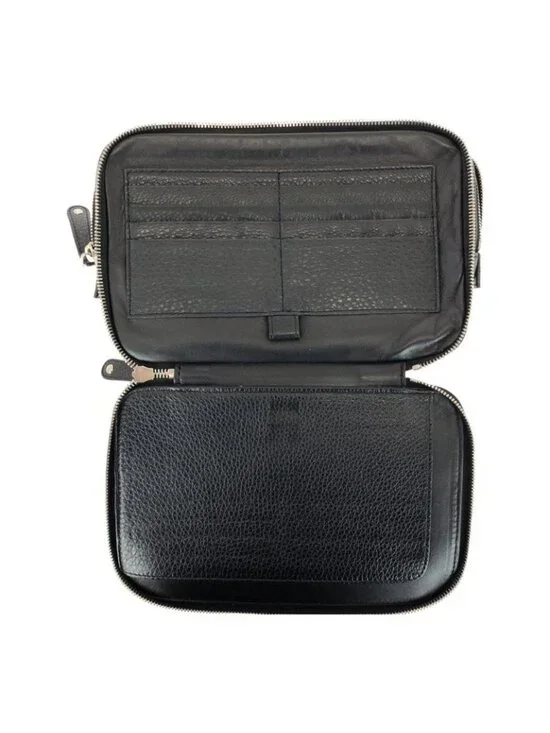 Gucci Black Silver Hardware Leather Clutch Bag Second Men - Picture 8 of 9